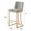 Best Quality Furniture Rich Gray Boucle Fabric Barstools with Chrome Base