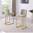 Best Quality Furniture Gray Boucle Fabric Barstools with Chrome Base