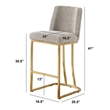 Best Quality Furniture Gray Boucle Fabric Barstools with Chrome Base