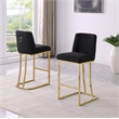 Best Quality Furniture Black Boucle Fabric Barstools with Chrome Base
