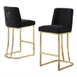 Best Quality Furniture Black Boucle Fabric Barstools with Chrome Base