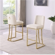 Best Quality Furniture Cream Boucle Fabric Barstools with Chrome Base