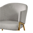 Best Quality Furniture Gray Linen Fabric Side Chairs with Gold Chrome Base