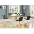 Best Quality Furniture Rectangular White Faux Marble Glass Dining Set