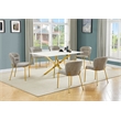 Best Quality Furniture Rectangular White Faux Marble Glass Dining Set