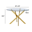 Best Quality Furniture Round Clear Glass Dining Table with Velvet Side Chairs