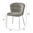 Best Quality Furniture Gray Fluffy Checker Textured Fabric Side Chairs