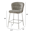 Best Quality Furniture Gray Fluffy Checker Textured Fabric Counter Chairs