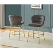 Best Quality Furniture Dark Gray Fluffy Checker Textured Fabric Counter Chairs