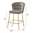 Best Quality Furniture Gray Fluffy Checker Textured Fabric Counter Chairs