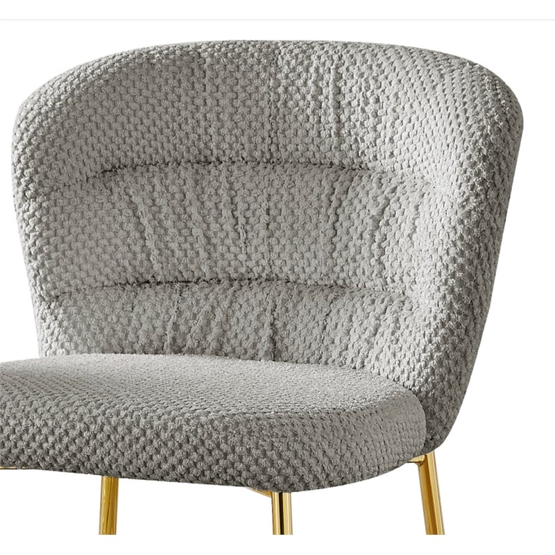 Best Quality Furniture Gray Fluffy Checker Textured Fabric Counter Chairs