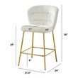 Best Quality Furniture Cream Fluffy Checker Textured Fabric Counter Chairs