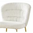 Best Quality Furniture Cream Fluffy Checker Textured Fabric Counter Chairs