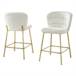 Best Quality Furniture Cream Fluffy Checker Textured Fabric Counter Chairs