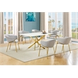 Best Quality Furniture Rectangular White Faux Marble Glass Dining Set