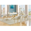 Best Quality Furniture Rectangular White Faux Marble Glass Dining Set