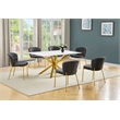 Best Quality Furniture Rectangular White Faux Marble Glass Dining Set