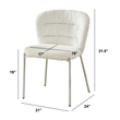 Best Quality Furniture Cream Fluffy Checker Textured Fabric Side Chairs