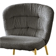 Best Quality Furniture Dark Gray Fluffy Checker Textured Fabric Side Chairs
