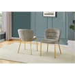 Best Quality Furniture Gray Fluffy Checker Textured Fabric Side Chairs