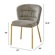 Best Quality Furniture Circular Clear Tempered Glass Dining Set w Fluffy Chairs