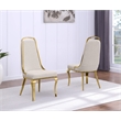 Best Quality Furniture Cream Boucle Fabric Side Chairs w Gold Chrome Frame