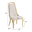 Best Quality Furniture Cream Boucle Fabric Side Chairs w Gold Chrome Frame