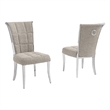 Best Quality Furniture Gray Boucle Fabric Side Chairs with Chrome Frame