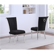 Best Quality Furniture Black Boucle Fabric Side Chairs with Chrome Frame