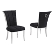 Best Quality Furniture Black Boucle Fabric Side Chairs with Chrome Frame