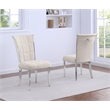 Best Quality Furniture Cream Boucle Fabric Side Chairs with Chrome Frame