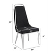 Best Quality Furniture Black Boucle Fabric Side Chairs with Chrome Frame