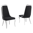Best Quality Furniture Black Boucle Fabric Side Chairs with Chrome Frame
