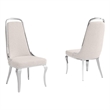 Best Quality Furniture Cream Boucle Fabric Side Chairs with Chrome Frame