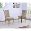Best Quality Furniture Gray Boucle Fabric Side Chairs w Gold Chrome Frame