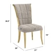 Best Quality Furniture Gray Boucle Fabric Side Chairs w Gold Chrome Frame