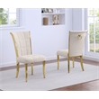 Best Quality Furniture Cream Boucle Fabric Side Chairs w Gold Chrome Frame