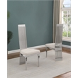 Best Quality Furniture Silver Stainless Steel Frame Side Chairs w Boucle Seat