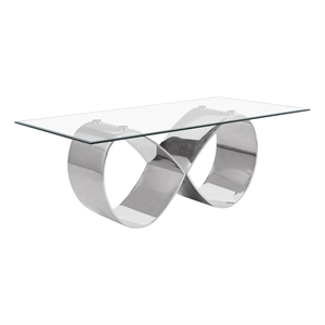 Best Quality Furniture 78&quot x 42&quot Clear Tempered Glass Table with Stainless Steel