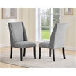 Best Quality Furniture Gray Fabric Dining Side Chairs With Nailhead Trim