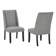 Best Quality Furniture Gray Fabric Dining Side Chairs With Nailhead Trim