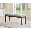 Best Quality Furniture Gray Fabric Dining Bench With Nailhead Trim