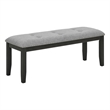 Best Quality Furniture Gray Fabric Dining Bench With Nailhead Trim