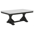 Best Quality Furniture Faux White Marble Dining Set with Dark Rustic Wood Finish