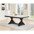 Best Quality Furniture Faux White Marble Dining Table with Dark Rustic Wood