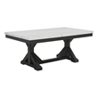 Best Quality Furniture Faux White Marble Dining Table with Dark Rustic Wood
