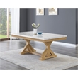 Best Quality Furniture Faux White Marble Dining Table with Rustic Wood Finish