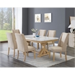 Best Quality Furniture Faux White Marble Dining Set with Rustic Wood Finish