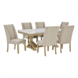 Best Quality Furniture Faux White Marble Dining Set with Rustic Wood Finish