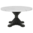 Best Quality Furniture Faux White Marble Dining Set with Dark Rustic Wood Finish
